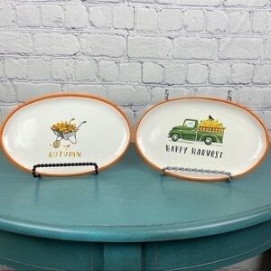 NWT Magenta happy harvest & autumn small oval‎ plates fall